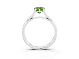 White gold Pear Cut Peridot Solitaire Twist Band Prong Setting Ring_39