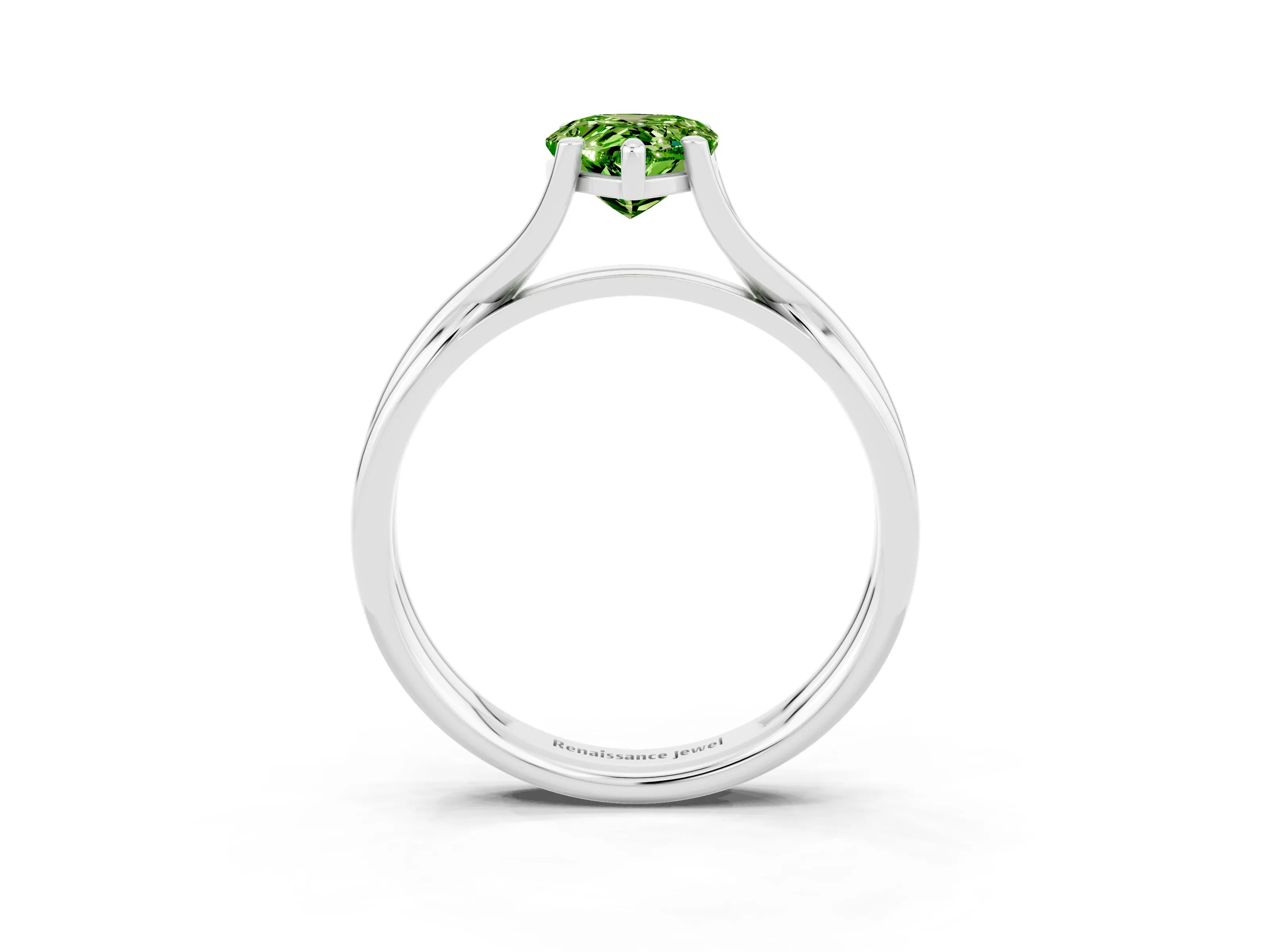 White gold Pear Cut Peridot Solitaire Twist Band Prong Setting Ring_39