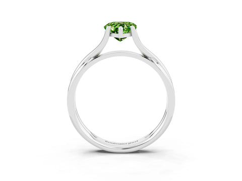 White gold Pear Cut Peridot Solitaire Twist Band Prong Setting Ring_39