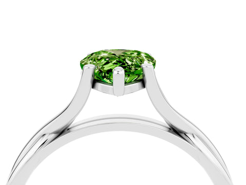 White gold Pear Cut Peridot Solitaire Twist Band Prong Setting Ring_40