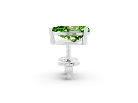 White gold Pear Cut Peridot Stud Earrings_14