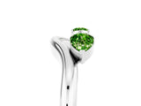 White gold Pear Cut Peridot Two-Stone Open Band Ring with Prong Setting_11