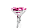 White gold Pear Cut Pink Sapphire Engagement Ring with Side Stone Accents and Four-Prong Setting_77