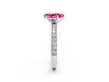 White gold Pear Cut Pink Sapphire Milgrain Pavé Engagement Ring with Four-Prong Setting_26