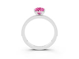 White gold Pear Cut Pink Sapphire Milgrain Pavé Engagement Ring with Four-Prong Setting_27