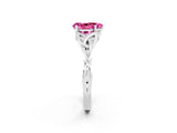 White gold Pear Cut Pink Sapphire Solitaire Celtic Knot Ring with Four-Prong Setting_38