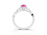 White gold Pear Cut Pink Sapphire Solitaire Celtic Knot Ring with Four-Prong Setting_39