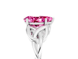White gold Pear Cut Pink Sapphire Solitaire Celtic Knot Ring with Four-Prong Setting_41
