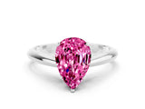 White gold Pear Cut Pink Sapphire Solitaire Engagement Ring with Cathedral Setting and Four-Prong Mount_42