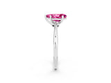 White gold Pear Cut Pink Sapphire Solitaire Engagement Ring with Classic Band and Four-Prong Setting_50