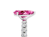 White gold Pear Cut Pink Sapphire Solitaire Pavé Band with Four-Prong Setting_29