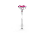 White gold Pear Cut Pink Sapphire Solitaire Ring with Thin Band and Four-Prong Setting_38
