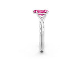 White gold Pear Cut Pink Sapphire Solitaire Twist Band Prong Setting Ring_98