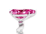 White gold Pear Cut Pink Sapphire Solitaire Twisted Band with Round  Accents and Prong Setting_17