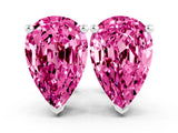White gold Pear Cut Pink Sapphire Stud Earrings_34