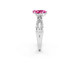 White gold Pear Cut Pink Sapphire Three-Stone Ring with Pavé Split Shank and Four-Prong Setting_38