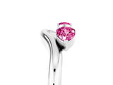 White gold Pear Cut Pink Sapphire Two-Stone Open Band Ring with Prong Setting_23
