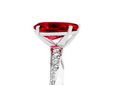 White gold Pear Cut Ruby Engagement Ring with Side Stone Accents and Four-Prong Setting_77
