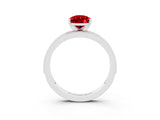 White gold Pear Cut Ruby Milgrain Pavé Engagement Ring with Four-Prong Setting_3