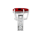 White gold Pear Cut Ruby Ring with Milgrain Pavé Band and Four-Prong Setting_17