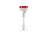 White gold Pear Cut Ruby Scattered Round Accent Ring with Prong Setting_38