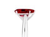 White gold Pear Cut Ruby Solitaire Engagement Ring with Cathedral Setting and Four-Prong Mount_35