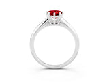 White gold Pear Cut Ruby Solitaire Engagement Ring with Classic Band and Four-Prong Setting_39