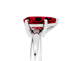 White gold Pear Cut Ruby Solitaire Engagement Ring with Round Band and Four-Prong Setting_5