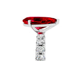 White gold Pear Cut Ruby Solitaire Pavé Band with Four-Prong Setting_5