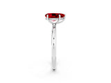 White gold Pear Cut Ruby Solitaire Ring with Thin Band and Four-Prong Setting_14