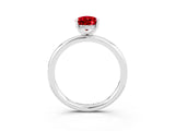 White gold Pear Cut Ruby Solitaire Ring with Thin Band and Four-Prong Setting_15