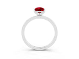 White gold Pear Cut Ruby Solitaire Ring with Thin Band and Prong Setting_39