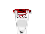 White gold Pear Cut Ruby Solitaire Ring with Wide Band and Prong Setting_5