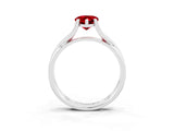 White gold Pear Cut Ruby Solitaire Twist Band Prong Setting Ring_39