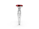 White gold Pear Cut Ruby Three-Stone Ring with Pavé Split Shank and Four-Prong Setting_14