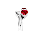 White gold Pear Cut Ruby Two-Stone Open Band Ring with Prong Setting_11