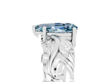 White gold Pear Cut Solitaire Aquamarine Leaf-Inspired Vine Band Ring with Prong Setting_5