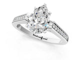 White gold Pear Cut Solitaire Cathedral Diamond Engagement Ring with Channel-Set Band and Four-Prong Setting_4