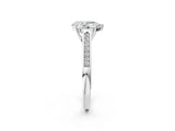 White gold Pear Cut Solitaire Cathedral Diamond Engagement Ring with Channel-Set Band and Four-Prong Setting_5