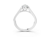White gold Pear Cut Solitaire Cathedral Diamond Engagement Ring with Channel-Set Band and Four-Prong Setting_6
