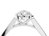 White gold Pear Cut Solitaire Cathedral Diamond Engagement Ring with Channel-Set Band and Four-Prong Setting_7
