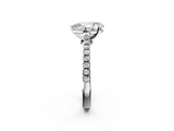 White gold Pear Cut Solitaire Diamond Engagement Ring with Pave Band and Four-Prong Setting_184