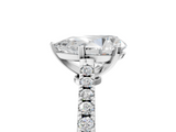 White gold Pear Cut Solitaire Diamond Engagement Ring with Pave Band and Four-Prong Setting_193