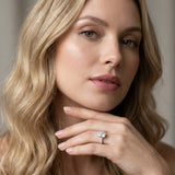 White gold Pear Cut Solitaire Diamond Engagement Ring with Pave Band and Four-Prong Setting_203