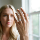 White gold Pear Cut Solitaire Diamond Engagement Ring with Pave Band and Four-Prong Setting_204