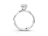 White gold Pear Cut Solitaire Diamond Engagement Ring with Twisted Pave Band and Four-Prong Setting_10