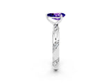 White gold Pear Cut Solitaire Diamond Engagement Ring with Twisted Pave Band and Four-Prong Setting_2
