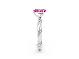 White gold Pear Cut Solitaire Diamond Engagement Ring with Twisted Pave Band and Four-Prong Setting_2