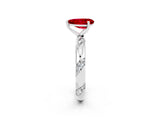 White gold Pear Cut Solitaire Diamond Engagement Ring with Twisted Pave Band and Four-Prong Setting_2