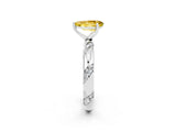 White gold Pear Cut Solitaire Diamond Engagement Ring with Twisted Pave Band and Four-Prong Setting_2